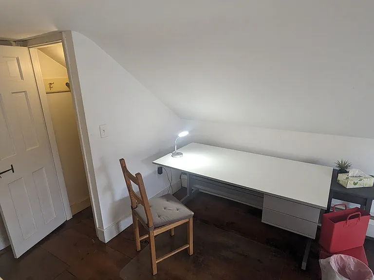 Bedroom; Desk, closet.
