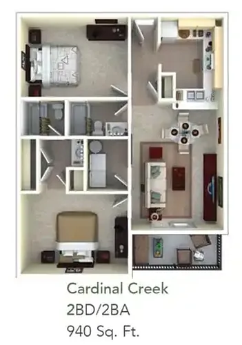 Floor plan 2 Bed 2 Bath