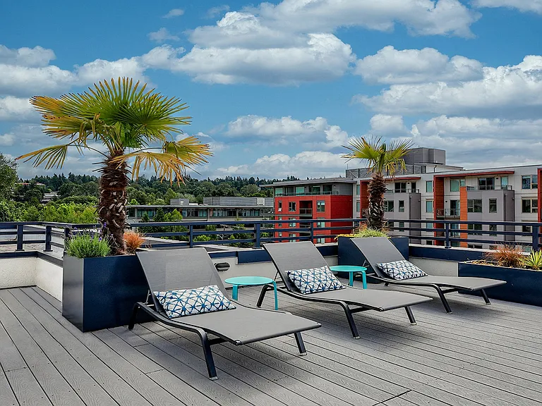 Soak up the sun on the rooftop veranda