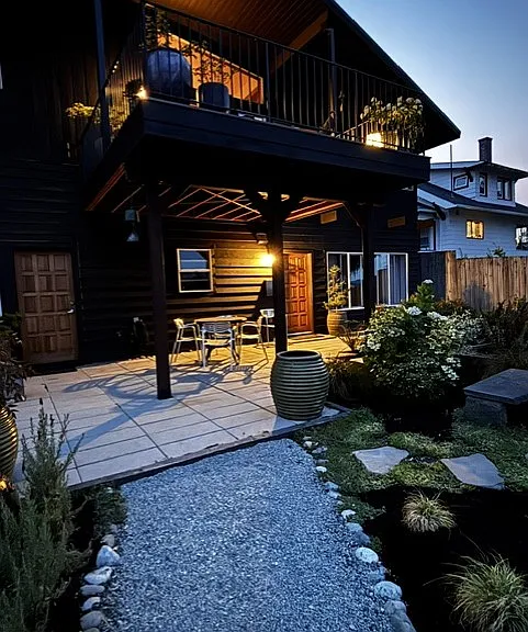 Your door is on the right. Patio space for your enjoyment