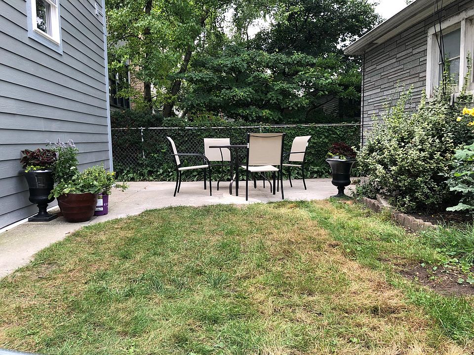 Outdoor area with charcoal grill