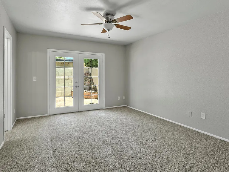Master bathroom with access to the back patio