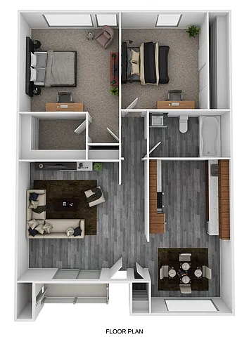 Floor plan 2BR/1BA
