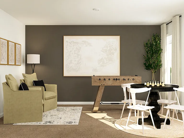 The upstairs loft is perfect for a game room.