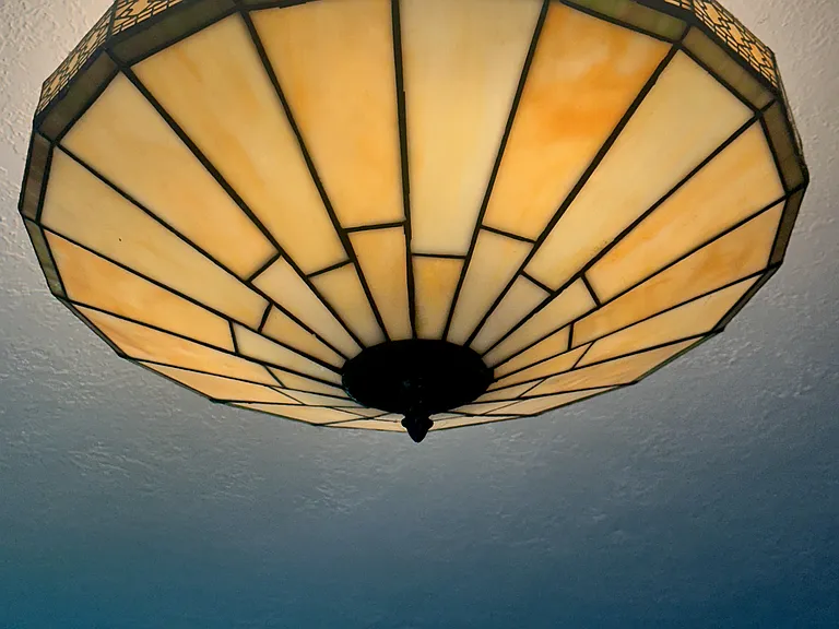 Stained glass light in front room