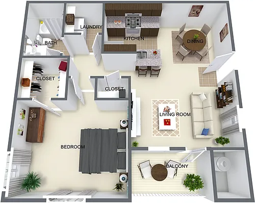 Floor plan One Bedroom