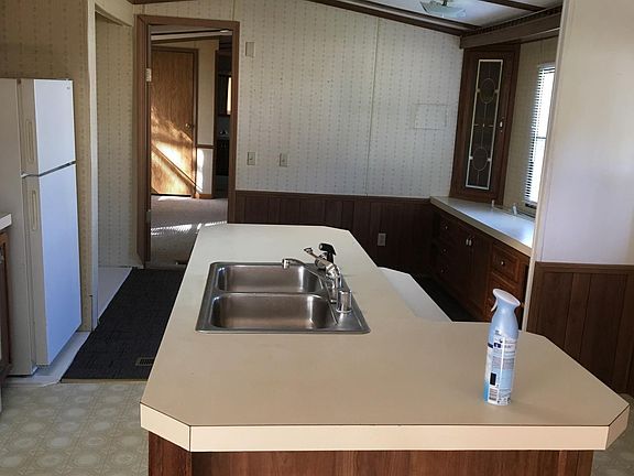 Kitchen showing island