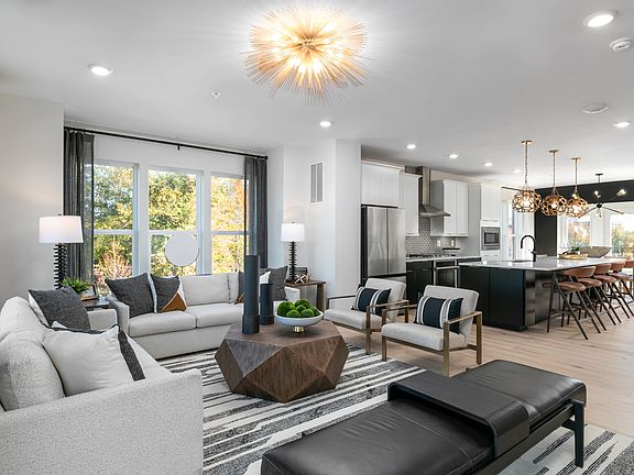 Enjoy seamless flow between the living room and kitchen.