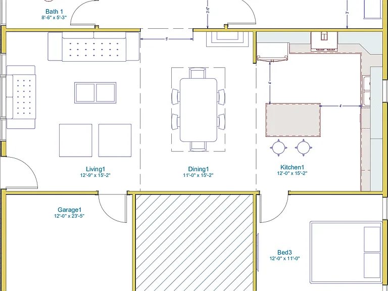 Condo Floorplan with Attached Garage