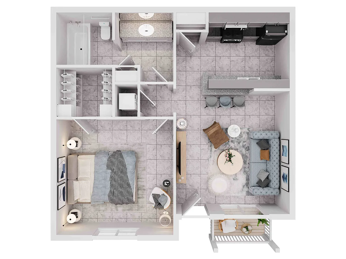 Floor plan 1X1-C