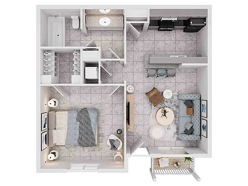 Floor plan 1X1-C