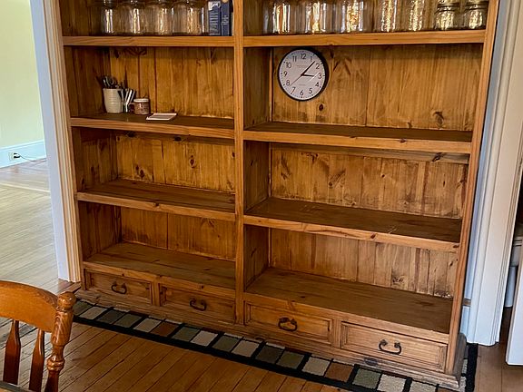 Far side of kitchen pantry shelving