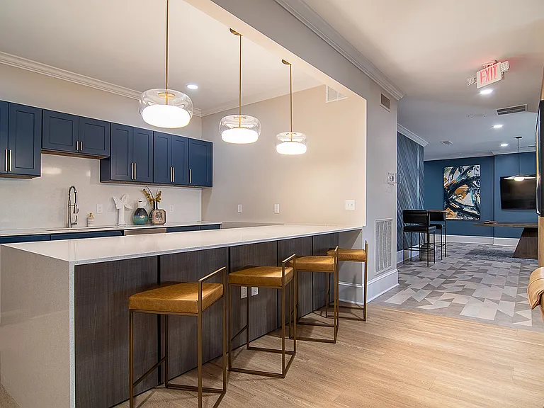 Newly Renovated Resident Lounge and Kitchen
