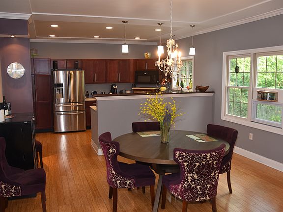 Dining area views the woods