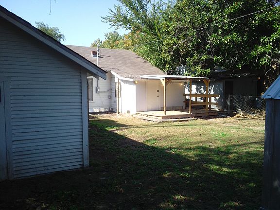 View from behind detached garage