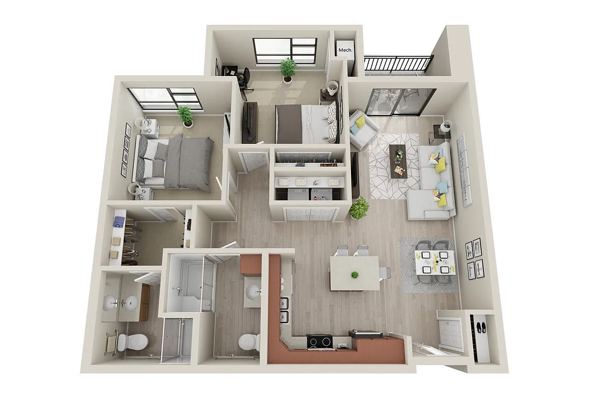 Floor plan 2 Bedroom G