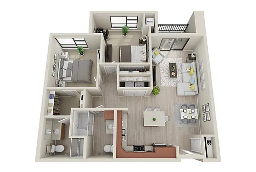 Floor plan 2 Bedroom G