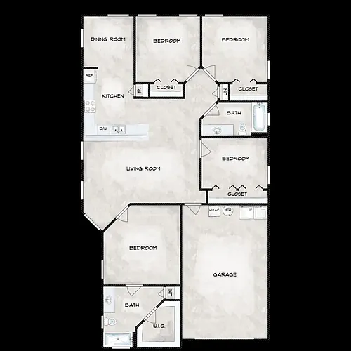 Floor plan 4 bed 2 bath