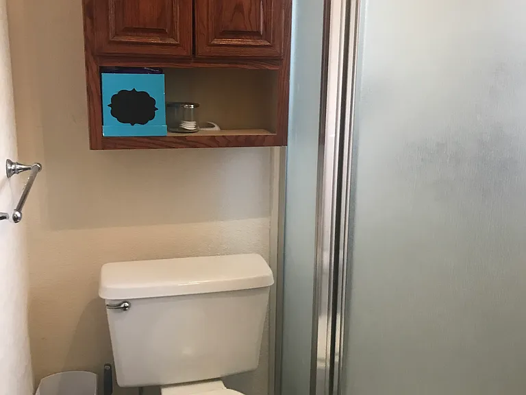 Upstairs bathroom with shower