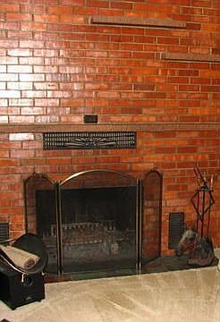 Brick fireplace