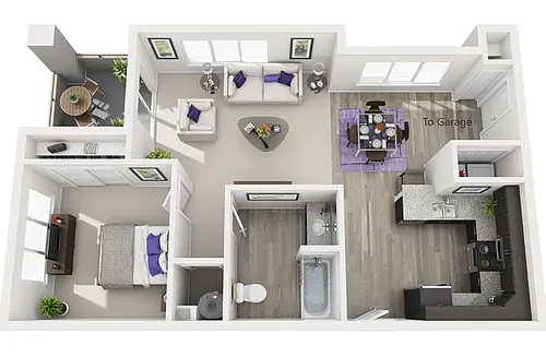 Floor plan 1x1 Residences