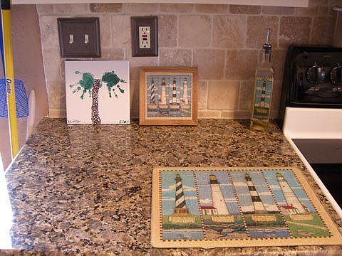 Granite Counters/Tumbled Stone Backsplash
