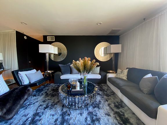 View of the living room and the dining area