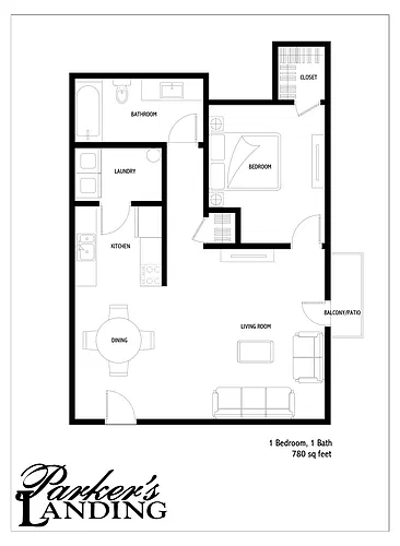 Floor plan 1 Bed 1 Bath
