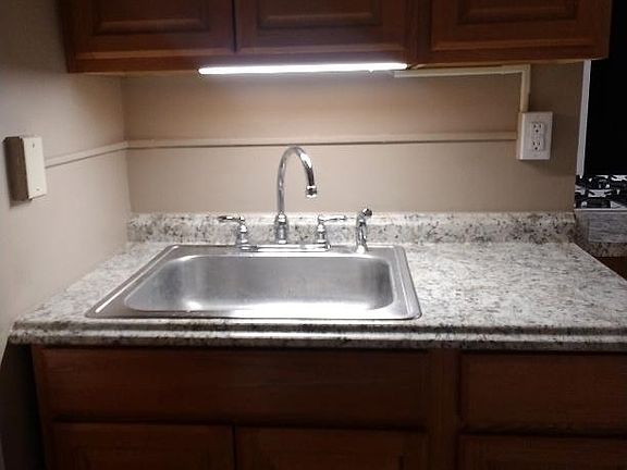 Goose neck faucet and under cabinet lighting