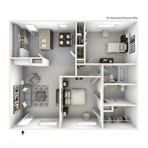 Floor plan 2 bedroom 1.5 bath
