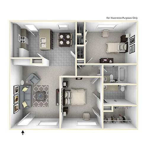Floor plan 2 bedroom 1.5 bath