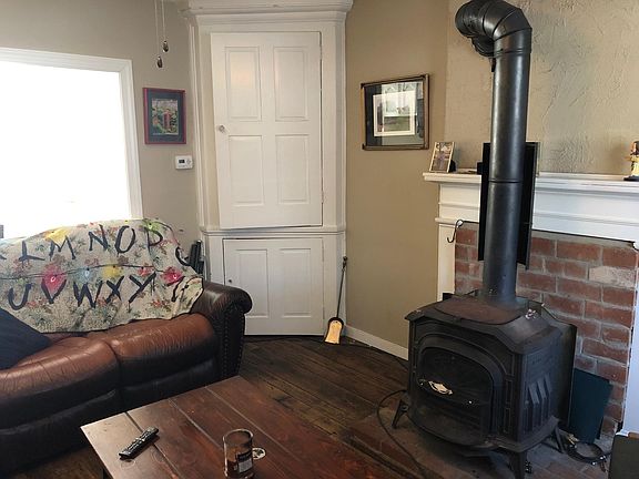 Family room w/ wood stove