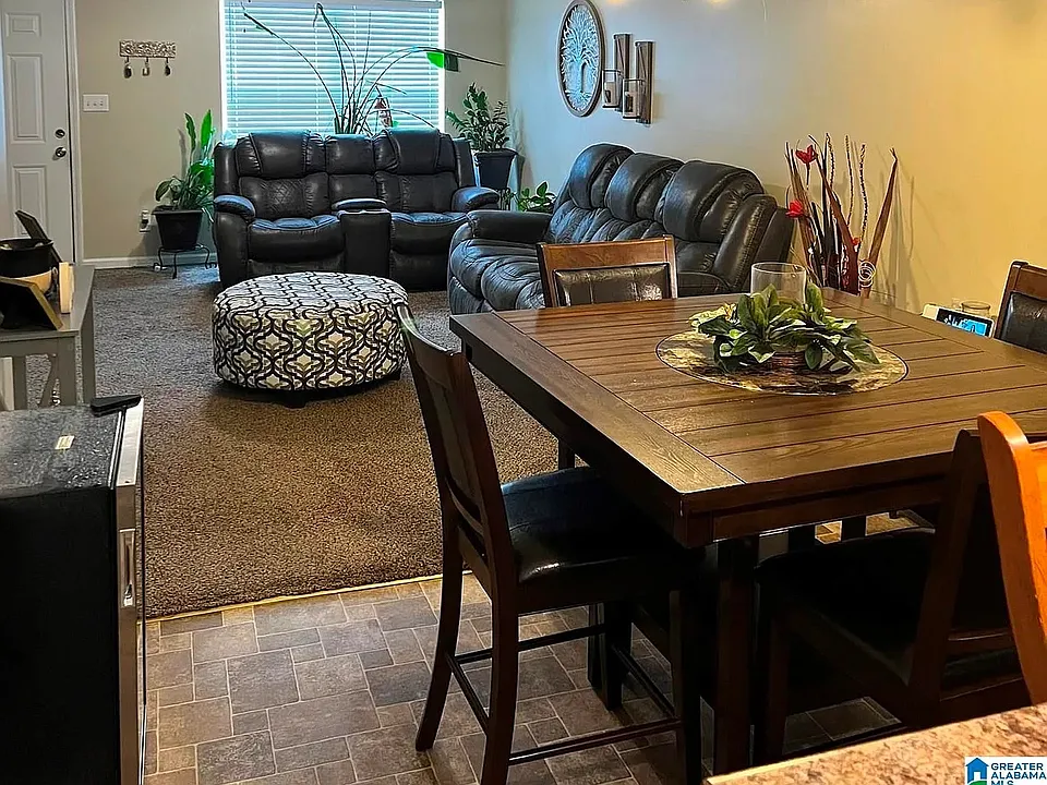 Dining area opening to the living room