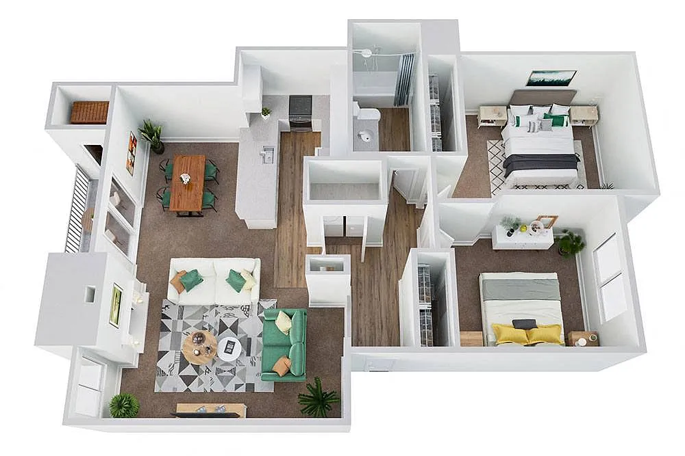Floor plan 2 Bed / 1 Bath
