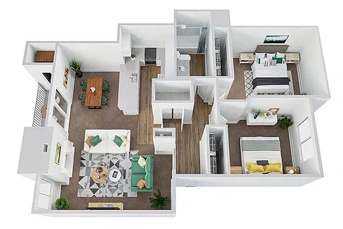 Floor plan 2 Bed / 1 Bath
