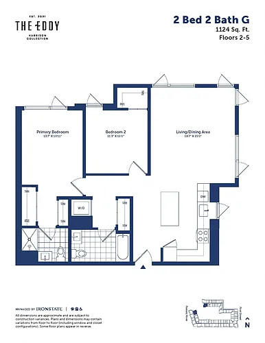 Floor plan 2 Bed 2 Bath G
