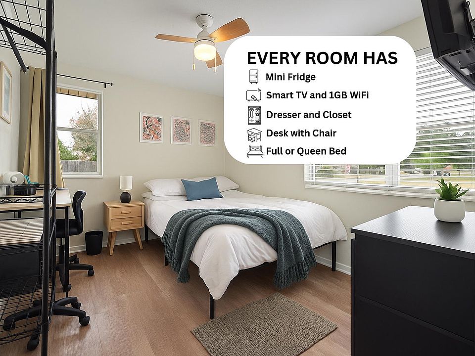 Every rooms is fully equipped with furniture, just bring your bedding!
