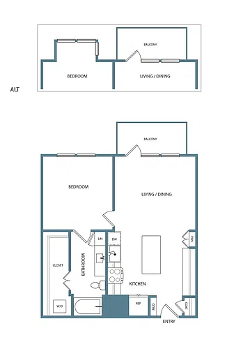 Floor plan 1 Bedroom 1 Bathroom A2