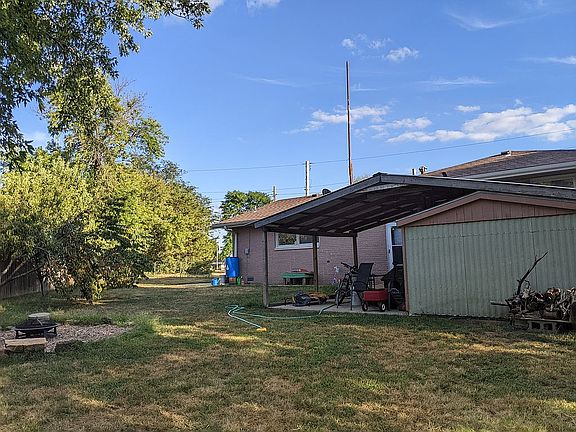 Covered patio and shed