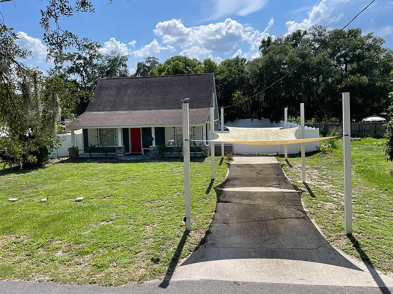 view from front with shade sails