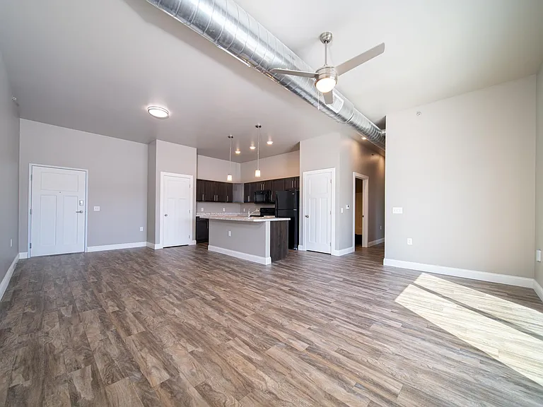 The Sterling: Kitchen and Living Room