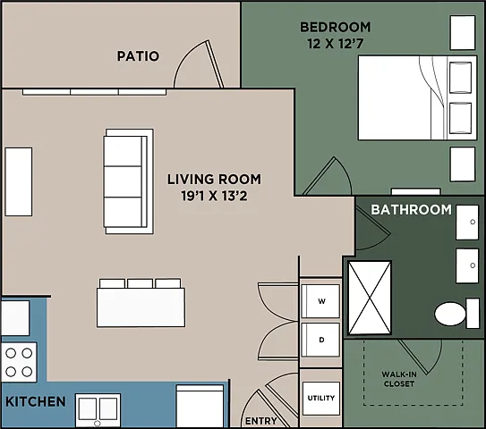 The Jackson 1 Bedroom 1 Bath The Jackson 1 Bedroom 1 Bath