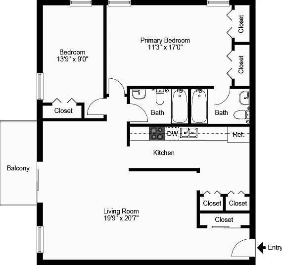 Two Bedroom Two Bathroom Corner Two Bedroom Two Bathroom Corner