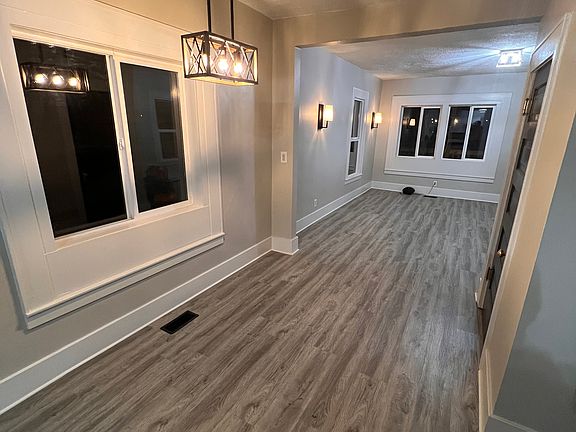 From kitchen overlooking dining room and living room