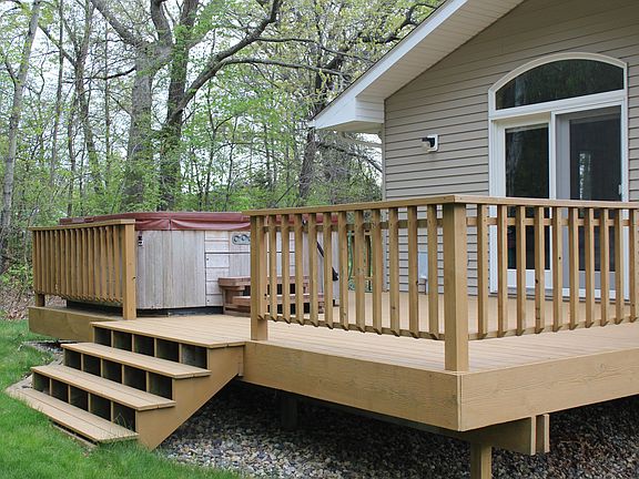 deck with hottub