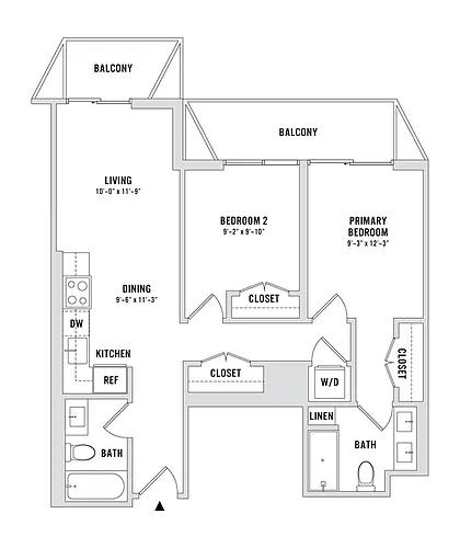 Floor plan 2 Bedroom, 2 Bathroom 2 Bed 2 Bath 6