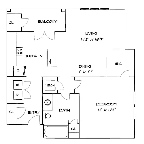 Floor plan Design 1B