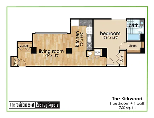 Floor plan Kirkwood One Bedroom One