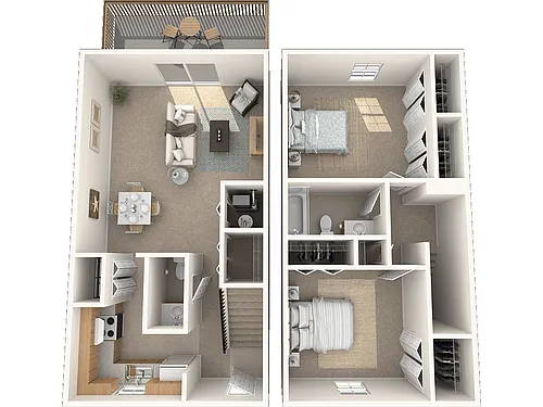 Floor plan 2 Bedroom Townhome