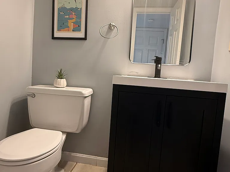 Main level half bathroom